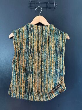 Zara Textured Sleeveless Top Size Large Multicolor Knit High-Low Hem